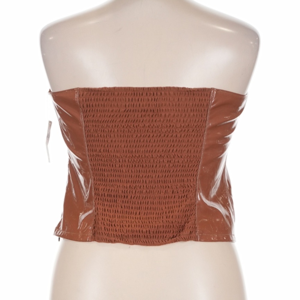 Anthropologie Patent Faux Leather Bandeau Top Women’s XL - Picture 4 of 8
